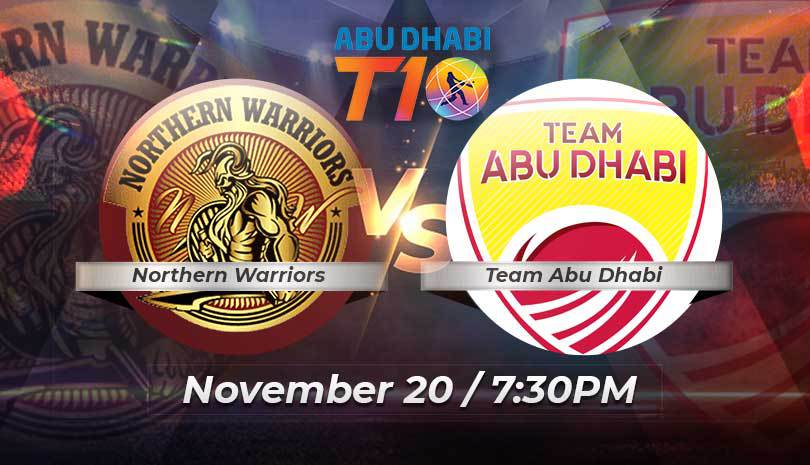 Abu Dhabi T10 League 2021-22 Northern Warriors vs Team Abu Dhabi Match 4 Prediction