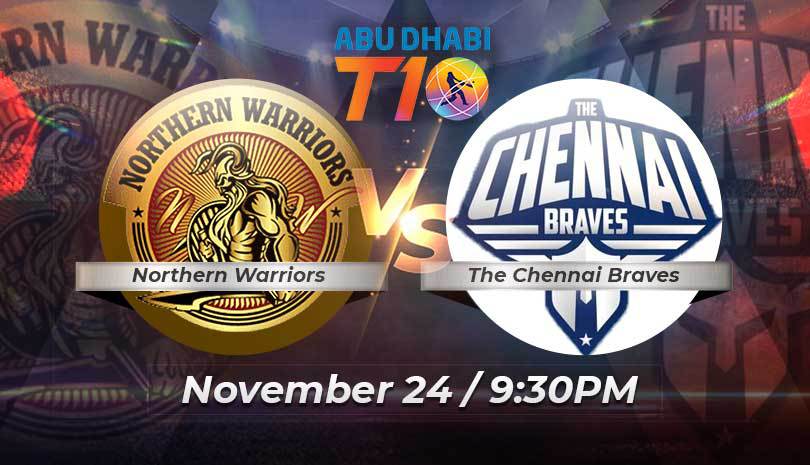 Abu Dhabi T10 2021 the Chennai Braves vs Northern Warriors Match 14 Match Preview and Prediction