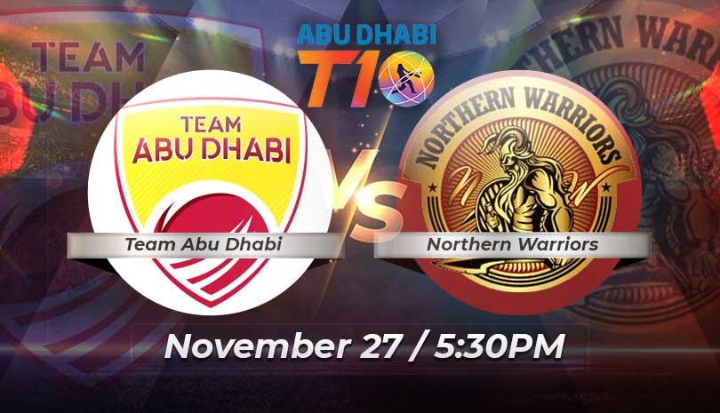 Abu Dhabi T10 2021-22 Team Abu Dhabi vs Nothern Warriors Match Preview and Prediction