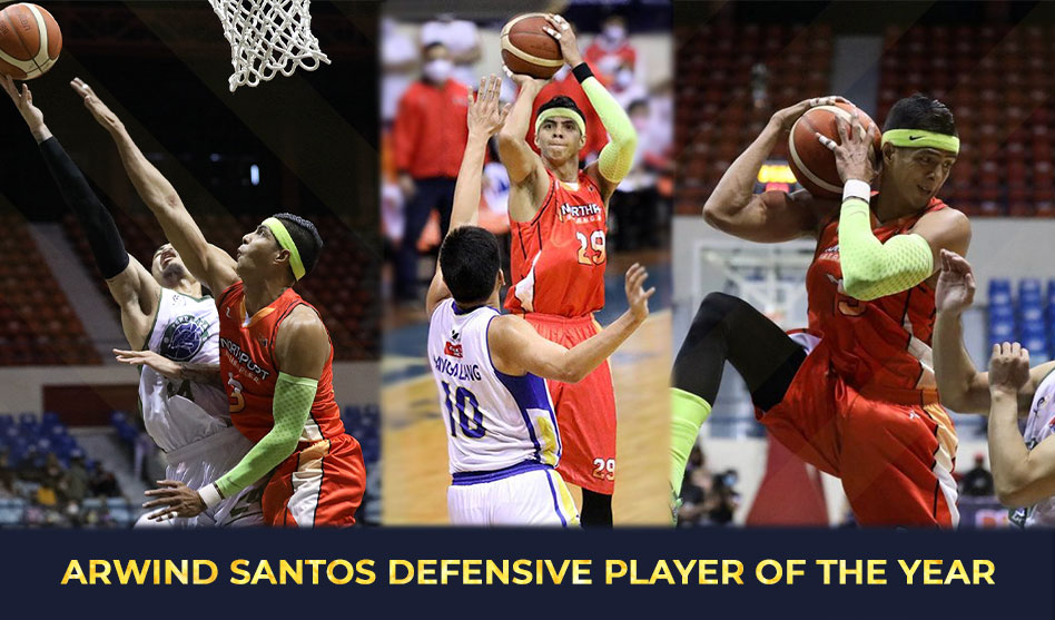THE PBA PRESS CORPS HAS CHOSEN ARWIND SANTOS DEFENSIVE PLAYER OF THE YEAR