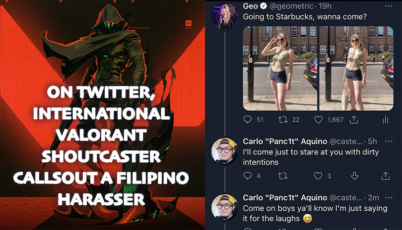 ON TWITTER, INTERNATIONAL VALORANT SHOUTCASTER CALLS OUT A FILIPINO HARASSER