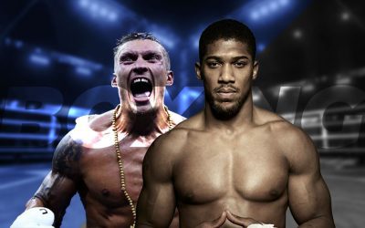 Oleksandr Usyk and Anthony Joshua spar in the first rematch news conference