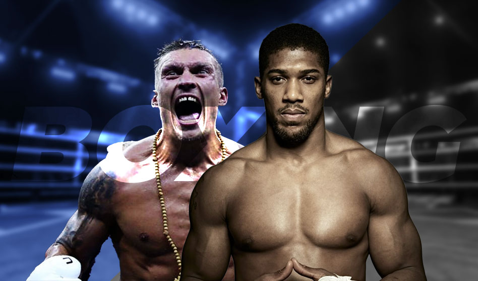 Oleksandr Usyk and Anthony Joshua spar in the first rematch