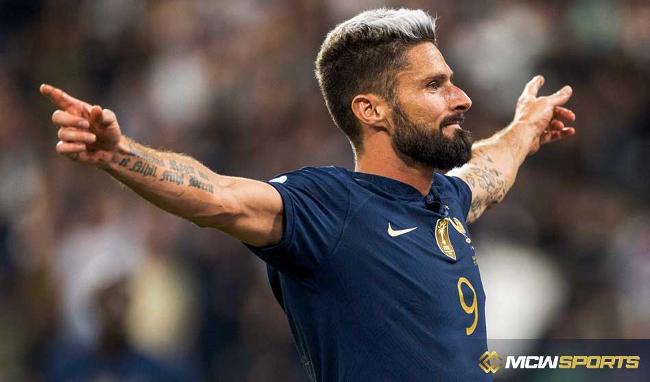 Giroud equals the scoring record in the opening 4 to 1 victory over Australia for France