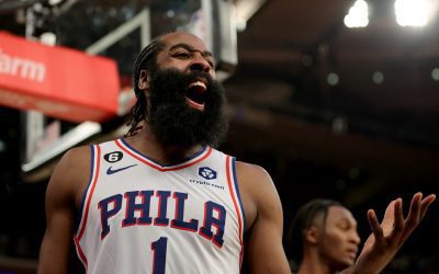 James Harden tows 76ers past old team Rockets in rout